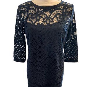 Size 2 Loft Navy Lace Dress
